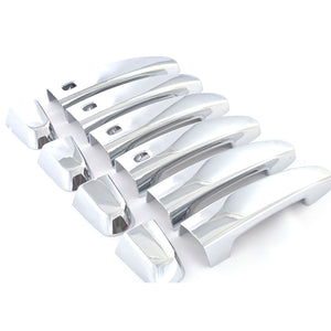 Trim Illusion - Chrome Patented Snap-on W/Tape Patented Door Handle Cover 13-20 Chevrolet Impala, 16-24 Chevrolet Malibu, 18-24 Chevrolet Equinox, 18-23 Chevrolet Traverse, 19-24 Chevrolet Blazer, 17-23 GMC Acadia, 18-24 GMC Terrain W/ Smart Key 10 PCS