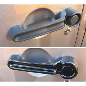 Trim Illusion - Gloss Black Tape-on Patented Door Handle Cover 07-17 Jeep Wrangler, 08-13 Jeep Liberty, 2018 Jeep Wrangler JK, 07-12 Dodge Nitro No Smart Key 8 PCS
