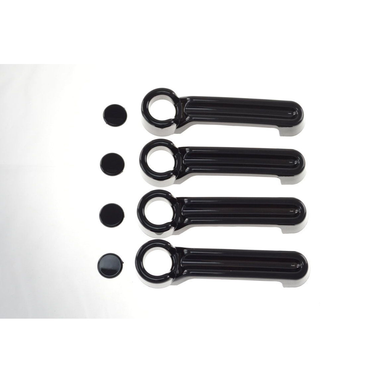 Trim Illusion - Gloss Black Tape-on Patented Door Handle Cover 07-17 Jeep Wrangler, 08-13 Jeep Liberty, 2018 Jeep Wrangler JK, 07-12 Dodge Nitro No Smart Key 8 PCS