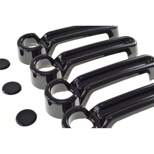 Trim Illusion - Gloss Black Tape-on Patented Door Handle Cover 07-17 Jeep Wrangler, 08-13 Jeep Liberty, 2018 Jeep Wrangler JK, 07-12 Dodge Nitro No Smart Key 8 PCS