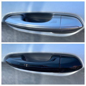 Trim Illusion - Gloss Black Patented Snap-on W/Tape Patented Door Handle Cover 13-20 Ford Fusion, 15-24 Ford Edge Works over Keyless Sensors 8 PCS
