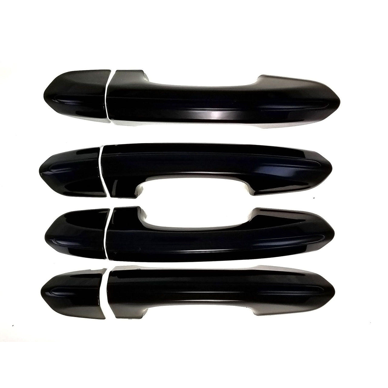 Trim Illusion - Gloss Black Patented Snap-on W/Tape Patented Door Handle Cover 13-20 Ford Fusion, 15-24 Ford Edge Works over Keyless Sensors 8 PCS