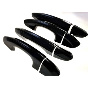 Trim Illusion - Gloss Black Patented Snap-on W/Tape Patented Door Handle Cover 13-20 Ford Fusion, 15-24 Ford Edge Works over Keyless Sensors 8 PCS
