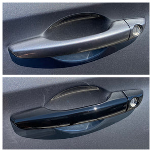 Trim Illusion - Gloss Black Patented Snap-on W/Tape Patented Door Handle Cover 16-21 Hyundai Elantra, 18-22 Hyundai Accent No Smart Key 8 PCS