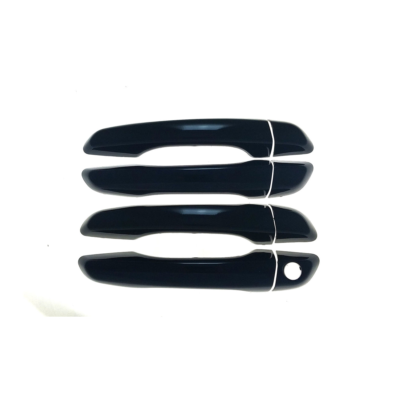 Trim Illusion - Gloss Black Patented Snap-on W/Tape Patented Door Handle Cover 16-21 Hyundai Elantra, 18-22 Hyundai Accent No Smart Key 8 PCS