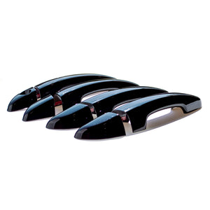 Trim Illusion - Gloss Black Patented Snap-on W/Tape Patented Door Handle Cover 15-19 Hyundai Sonata No Smart Key 8 PCS