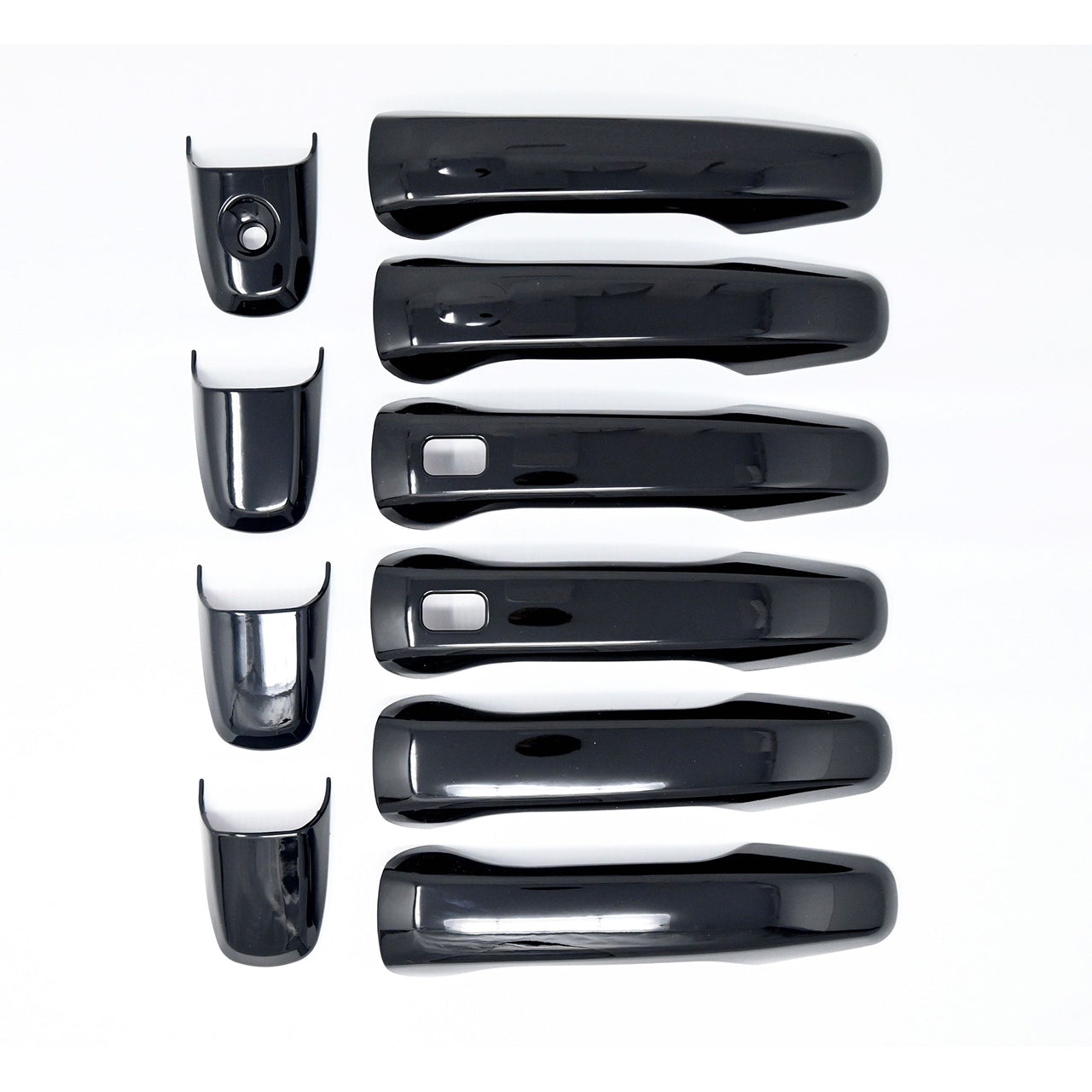 Trim Illusion - Gloss Black Patented Snap-on W/Tape Patented Door Handle Cover 11-19 Ford Explorer, 12-14 Ford Edge W/ Push Smart key or Keyless sensor 10 PCS