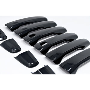 Trim Illusion - Gloss Black Patented Snap-on W/Tape Patented Door Handle Cover 11-19 Ford Explorer, 12-14 Ford Edge W/ Push Smart key or Keyless sensor 10 PCS