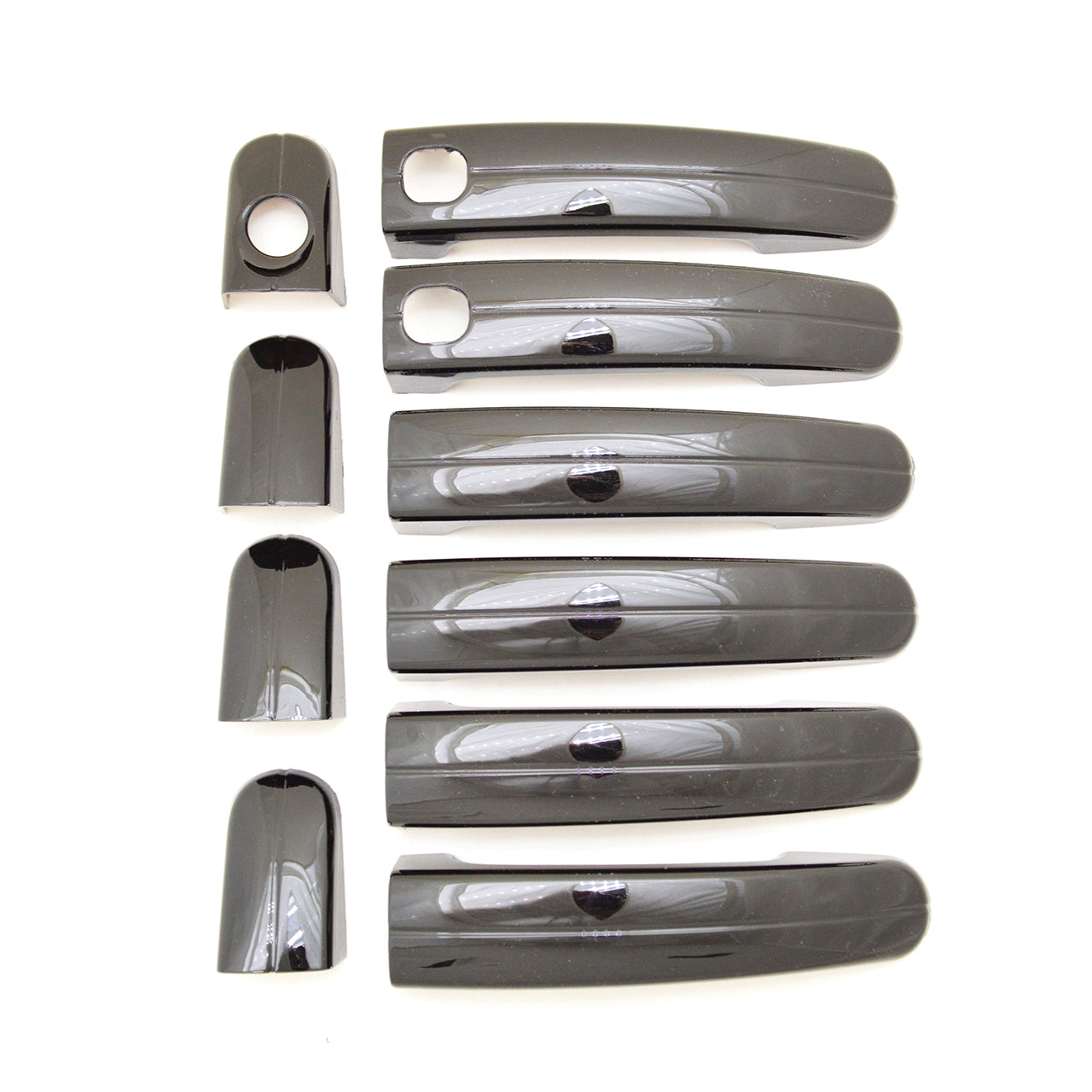 Trim Illusion - Gloss Black Patented Snap-on W/Tape Patented Door Handle Cover 12-18 Ford Focus, 12-19 Ford Escape, 13-18 Ford C-Max, 14-19 Ford Transit Connect W/ or W/O Smart Key 10 PCS