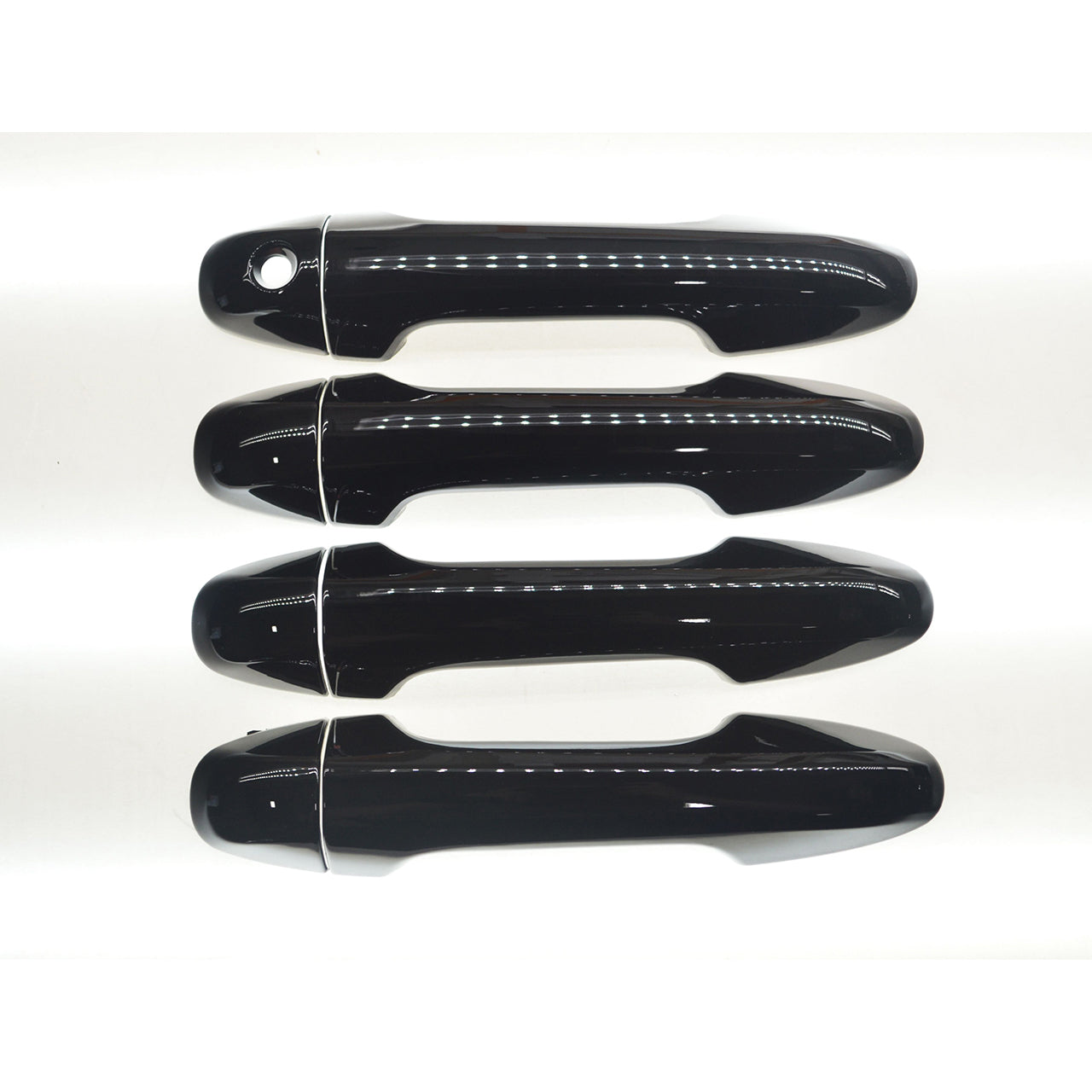 Trim Illusion - Gloss Black Patented Snap-on W/Tape Patented Door Handle Cover 14-19 Toyota Highlander, 16-23 Toyota Tacoma Works over Keyless Sensors 8 PCS