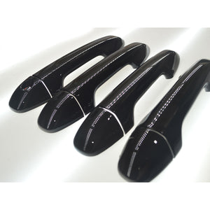 Trim Illusion - Gloss Black Patented Snap-on W/Tape Patented Door Handle Cover 14-19 Toyota Highlander, 16-23 Toyota Tacoma Works over Keyless Sensors 8 PCS