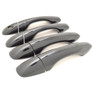 Trim Illusion - Gloss Black Patented Snap-on W/Tape Patented Door Handle Cover 16-20 Kia Sorento No Smart Key 8 PCS