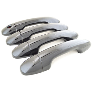 Trim Illusion - Gloss Black Patented Snap-on W/Tape Patented Door Handle Cover 13-18 Toyota RAV4 Works over Keyless Sensors 8 PCS