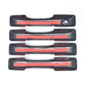 Trim Illusion - Gloss Black Patented Snap-on W/Tape Patented Door Handle Cover 21-24 Ford Bronco Sport, 22-24 Ford Maverick No Smart Key 4 PCS