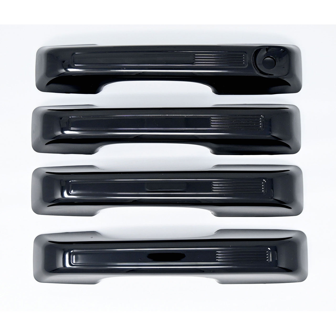 Trim Illusion - Gloss Black Patented Snap-on W/Tape Patented Door Handle Cover 21-24 Ford Bronco Sport, 22-24 Ford Maverick No Smart Key 4 PCS