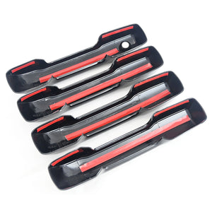 Trim Illusion - Gloss Black Patented Snap-on W/Tape Patented Door Handle Cover 22-24 Toyota Tundra, 23-24 Toyota Sequoia Works over Keyless Sensors 4 PCS