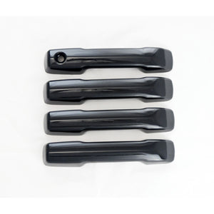 Trim Illusion - Gloss Black Patented Snap-on W/Tape Patented Door Handle Cover 22-24 Toyota Tundra, 23-24 Toyota Sequoia Works over Keyless Sensors 4 PCS
