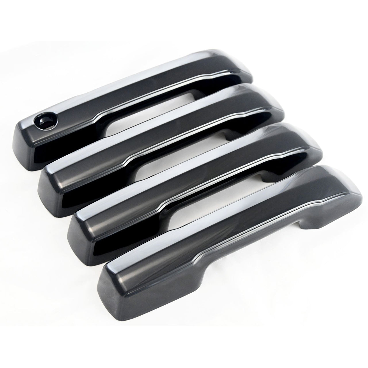 Trim Illusion - Gloss Black Patented Snap-on W/Tape Patented Door Handle Cover 22-24 Toyota Tundra, 23-24 Toyota Sequoia Works over Keyless Sensors 4 PCS