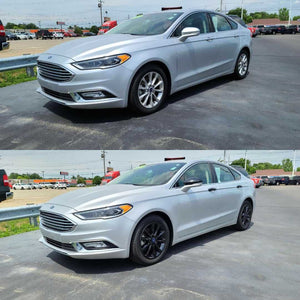 Trim Illusion - With Turn Signal Top Gloss Black Tape-on Mirror Cover 13-20 Ford Fusion 2 PCS