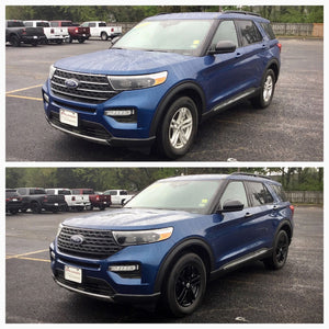 Trim Illusion - Gloss Black Patented Snap-on W/Tape Patented Grille Overlay 20-24 Ford Explorer Base/XLT Does not fit grille with Camera 1 PC
