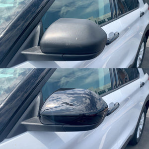 Trim Illusion - No Turn Signal Top Gloss Black Tape-on Mirror Cover 20-24 Ford Explorer 2 PCS