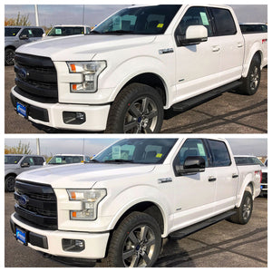 Trim Illusion - Gloss Black Tape-on Patented Grille Overlay 15-17 Ford F-150 Lariat Does not fit grille with Camera 3 PCS
