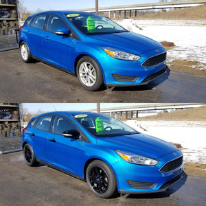 Trim Illusion - With Turn Signal Top Gloss Black Tape-on Mirror Cover 12-18 Ford Focus, 13-16 Ford Escape, 13-18 Ford C-Max 2 PCS