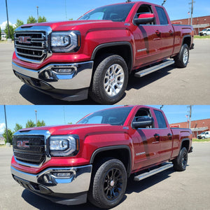 Trim Illusion - Gloss Black Tape-on Patented Grille Overlay 16-18 GMC Sierra 1500 Base/SLE 2 PCS