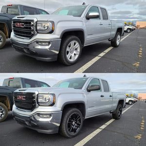 Trim Illusion - Gloss Black Tape-on Patented Grille Overlay 16-18 GMC Sierra 1500 Base/SLE 2 PCS