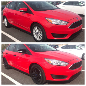 Trim Illusion - With Turn Signal Top Gloss Black Tape-on Mirror Cover 12-18 Ford Focus, 13-16 Ford Escape, 13-18 Ford C-Max 2 PCS