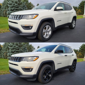 Trim Illusion - Gloss Black Tape-on Patented Grille Overlay 17-21 Jeep Compass LATE MODEL 17 7 PCS