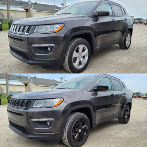 Trim Illusion - Gloss Black Tape-on Patented Grille Overlay 17-21 Jeep Compass LATE MODEL 17 7 PCS