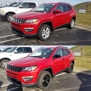 Trim Illusion - Gloss Black Tape-on Patented Grille Overlay 17-21 Jeep Compass LATE MODEL 17 7 PCS