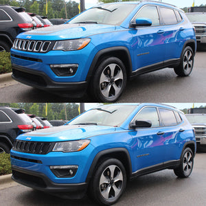 Trim Illusion - Gloss Black Tape-on Patented Grille Overlay 17-21 Jeep Compass LATE MODEL 17 7 PCS