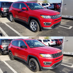 Trim Illusion - Gloss Black Patented Snap-on W/Tape Patented Door Handle Cover 17-23 Jeep Compass W/ or W/O Smart Key 10 PCS