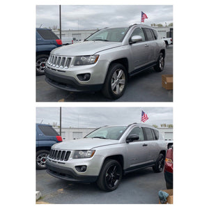Trim Illusion - Mesh Gloss Black Tape-on Patented Grille Overlay 11-17 Jeep Compass Sport/Limited/Latitude 7 PCS