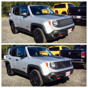 Trim Illusion -  With Turn Signal Full Gloss Black Tape-on Mirror Cover 15-23 Jeep Renegade 2 PCS