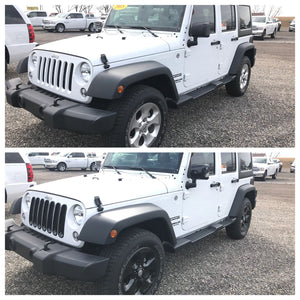 Trim Illusion - Gloss Black Tape-on Patented Grille Overlay 07-17 Jeep Wrangler, 2018 Jeep Wrangler JK Sport/Sahara/Rubicon/Unlimited Sport 7 PCS