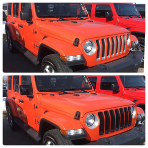 Trim Illusion - Gloss Black Tape-on Patented Grille Overlay 18-23 Jeep Wrangler Sahara/Rubicon 7 PCS