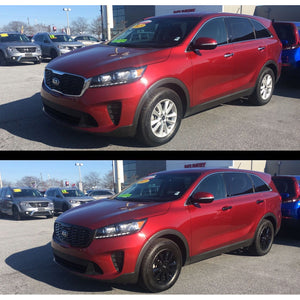 Trim Illusion - Gloss Black Tape-on Patented Grille Overlay 19-20 Kia Sorento Fits LX/EX Only Does not fit grille with Camera 1 PC