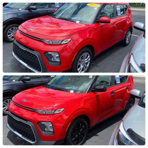 Trim Illusion -  No Turn Signal Top Gloss Black Tape-on Mirror Cover 20-23 Kia Soul, 20-22 Kia Soul EV 2 PCS