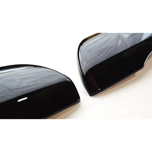 Trim Illusion - With Turn Signal Top Gloss Black Tape-on Mirror Cover 15-24 Ford Edge 2 PCS