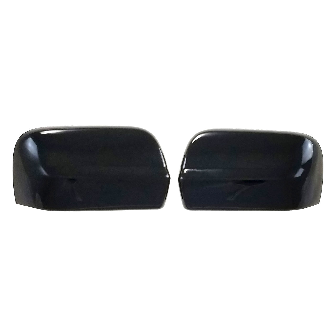 Trim Illusion - No Turn Signal Top Gloss Black Tape-on Mirror Cover 17-23 Nissan Titan Non-Tow Style 2 PCS