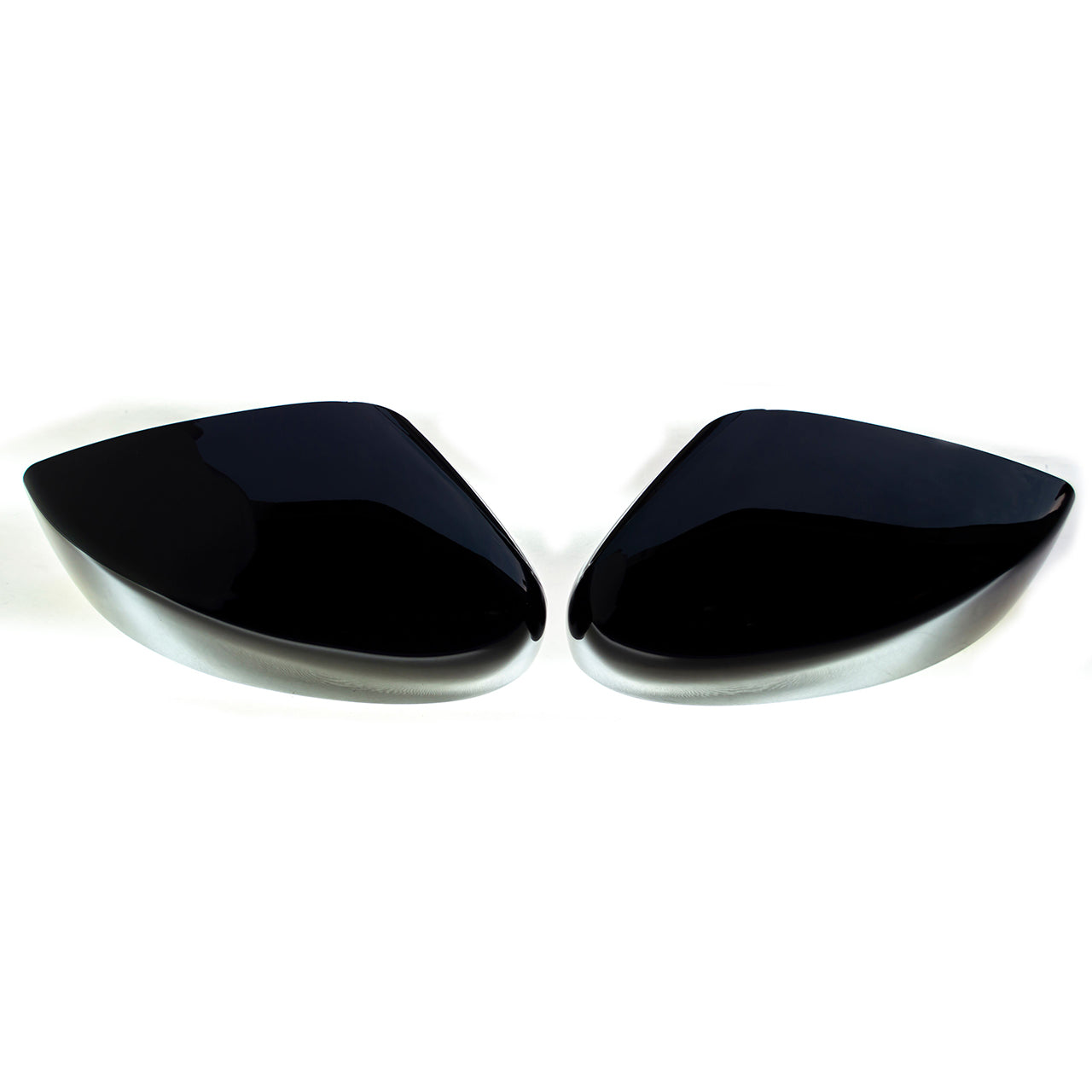 Trim Illusion - No Turn Signal Top Gloss Black Tape-on Mirror Cover 16-23 Nissan Versa, 17-23 Nissan Kicks 2 PCS