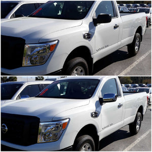 Trim Illusion - Chrome Tape-on Patented Door Handle Cover 04-15, 17-21 Nissan Titan, 2016 Nissan Titan XD No Smart Key 8 PCS