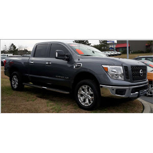 Trim Illusion - With Turn Signal Top Gloss Black Tape-on Mirror Cover 16-22 Nissan Titan XD Tow-style 2 PCS