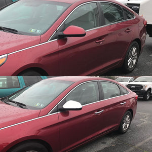 Trim Illusion - Chrome Patented Snap-on W/Tape Patented Door Handle Cover 15-19 Hyundai Sonata No Smart Key 8 PCS