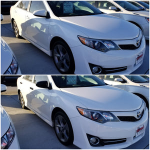 Trim Illusion -  No Turn Signal Top Gloss Black Tape-on Mirror Cover 12-17 Toyota Camry, 13-18 Toyota Yaris, 14-18 Toyota Corolla 2 PCS