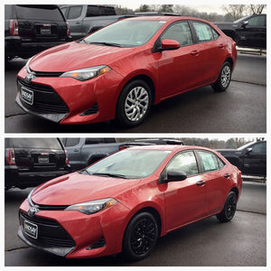 Trim Illusion -  No Turn Signal Top Gloss Black Tape-on Mirror Cover 12-17 Toyota Camry, 13-18 Toyota Yaris, 14-18 Toyota Corolla 2 PCS