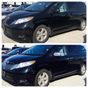 Trim Illusion - Chrome Tape-on Patented Door Handle Cover 10-15 Toyota Prius, 11-21 Toyota Sienna, 09-16 Toyota Venza, 16-18 Subaru Forester/WRX/Impreza, 16-22 Subaru Legacy, 17-22 Subaru Outback Works over Keyless Sensors 8 PCS